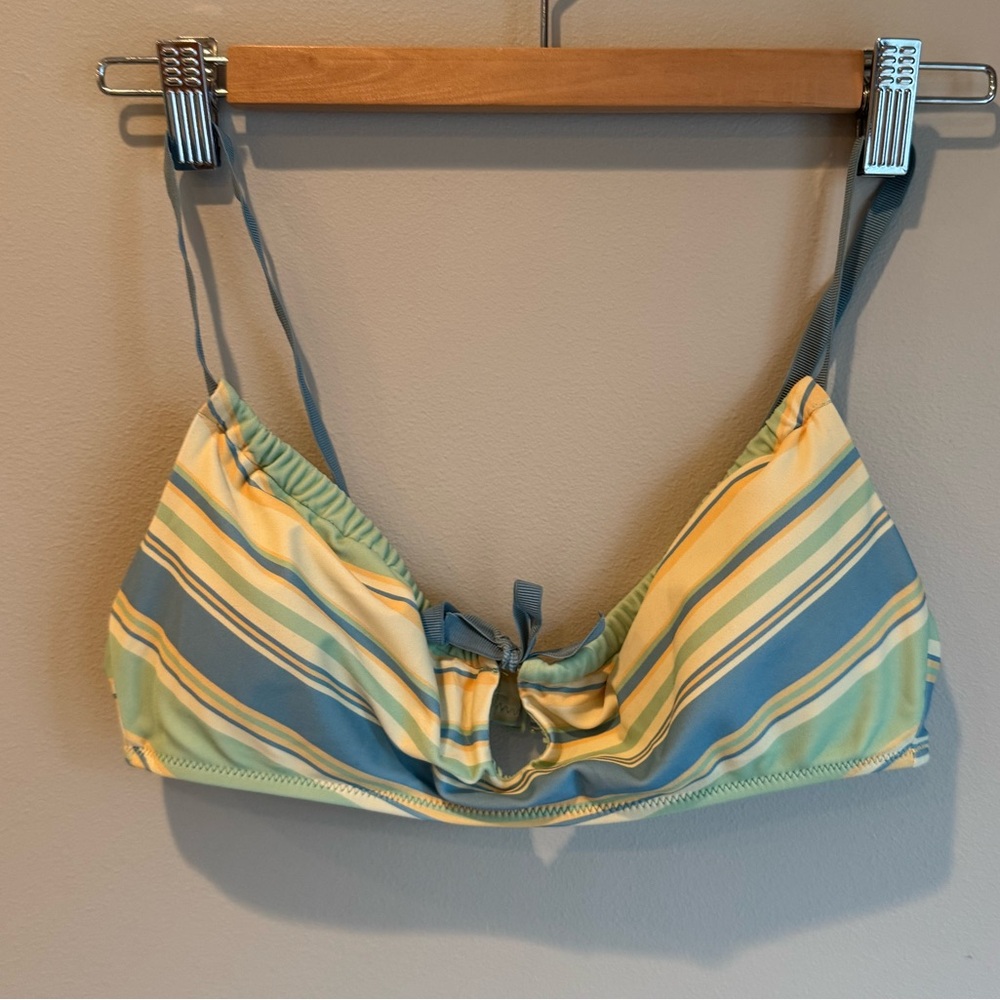 Aerie Striped Bikini Top - Yellow‎ and Blue Size Small